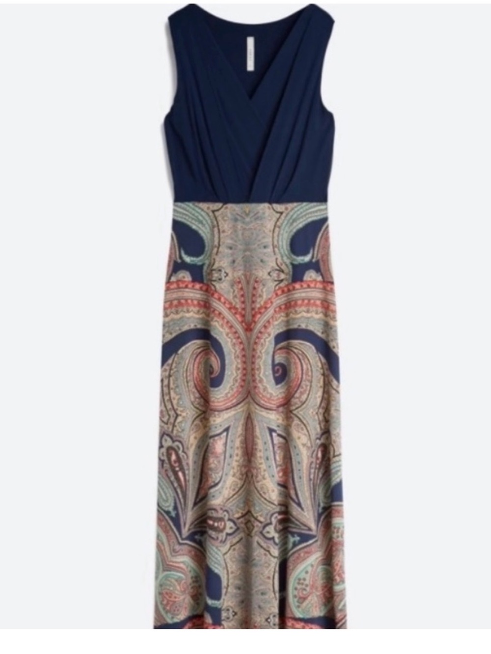 Gilli Navy Maxi Dress with Paisley Print Skirt